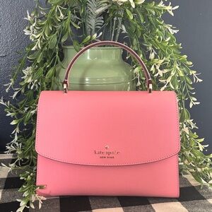 kate spade Darcy grapefruit refined grain top-handle satchel